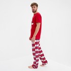 Пижама новогодняя мужская KAFTAN "Bear", цвет красный, размер 48 - Фото 2