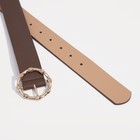 Ремень женский, ширина - 3,5 см, пряжка металл, цвет тёмно-коричневый - фото 42105565