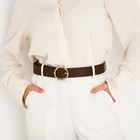 Ремень женский, ширина - 3,5 см, пряжка металл, цвет тёмно-коричневый - фото 42105567