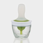 Ёмкость для масла, d=10 см, с кисточкой, стекло, белая - Фото 1