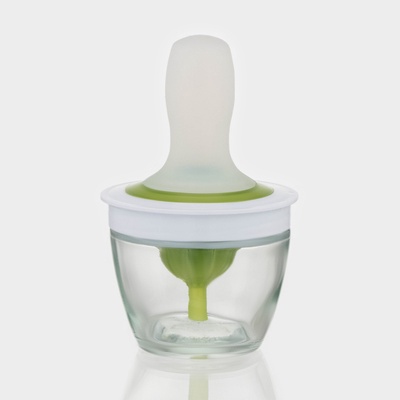 Ёмкость для масла, d=10 см, с кисточкой, стекло, белая