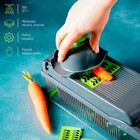Овощерезка универсальная Magistro Chopper, 8 предметов: насадка 7 шт., контейнер, серая, зелёная - Фото 4