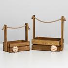 Набор кашпо 2 в 1 с шильдиком "Новогодний венок", 25х15х30, 21х12х23 см - Фото 1