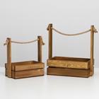 Набор кашпо 2 в 1 с шильдиком "Новогодний венок", 25х15х30, 21х12х23 см - Фото 2