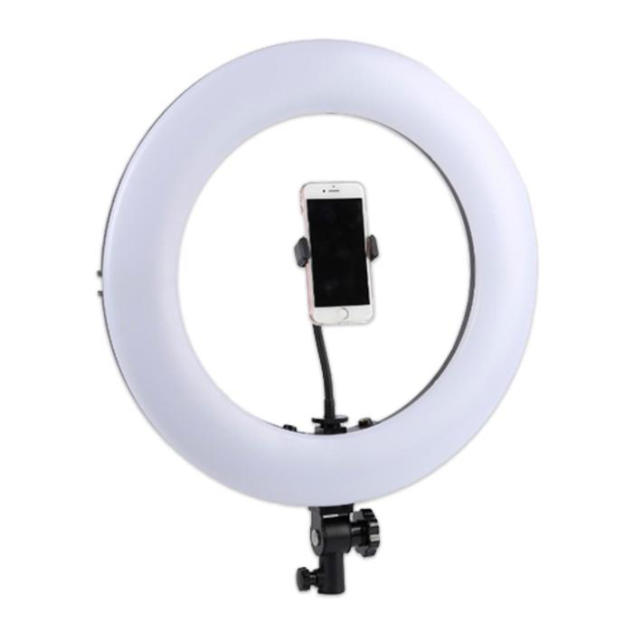 Кольцевая лампа OKIRA LED RING LCD 480 SY, 96 Вт, 480 светодиодов, d=45 см, + штатив, чёрная - Фото 1
