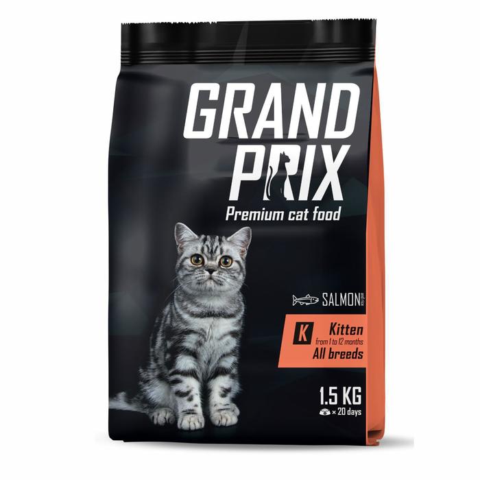 Сухой корм GRAND PRIX для котят с лососем 1,5кг *8 - Фото 1
