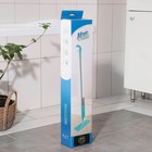 Швабра для мытья пола с распылителем и щёткой, насадка из микрофибры 41×14 см, стальной черенок 120 см, цвет голубой - фото 65983282