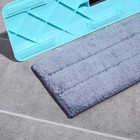 Швабра для мытья пола с распылителем и щёткой, насадка из микрофибры 41×14 см, стальной черенок 120 см, цвет голубой - Фото 8