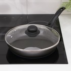 Сковорода Discovery, d=24 см, стеклянная крышка, съёмная ручка, антипригарное покрытие, цвет серый - Фото 7