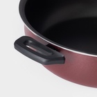 Жаровня «Эксперт», 3,5 л, d=26 см, стеклянная крышка, антипригарное покрытие, цвет бордовый - Фото 3
