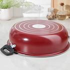 Жаровня-сковорода «Эксперт», 4 л, d=28 см, стеклянная крышка, антипригарное покрытие, цвет бордовый - Фото 3