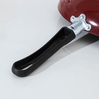 Сковорода «Эксперт», d=22 см, стеклянная крышка, пластиковая ручка, антипригарное покрытие, цвет бордовый - Фото 5