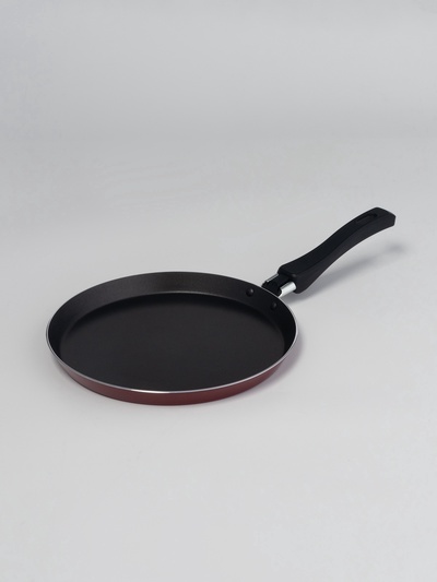 Сковорода блинная «Эксперт», d=22 см, пластиковая ручка, антипригарное покрытие, алюминий, бордовая