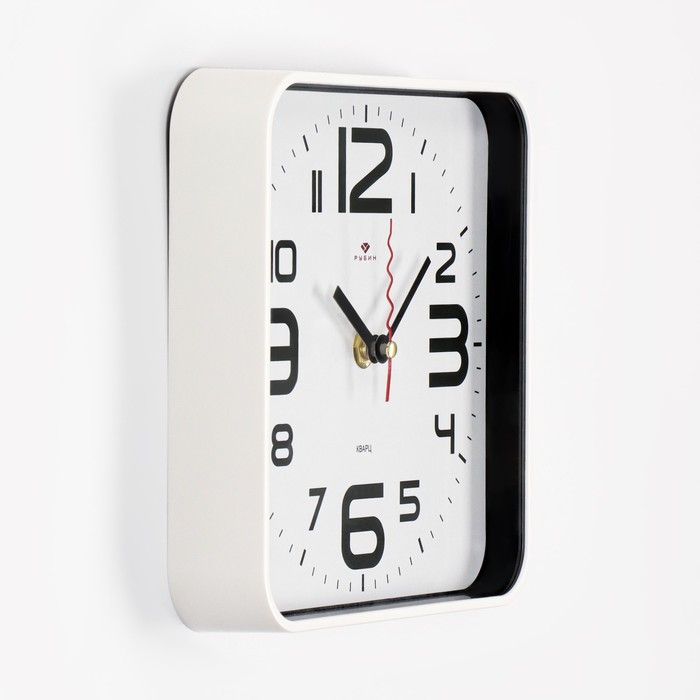 Часы настенные, интерьерные "Классика", 19 х 19 см, бесшумные, корпус белый - фото 1905698922