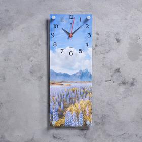 Часы-картина настенные, серия Природа, "Горный пейзаж", плавный ход, 50 х 20 см