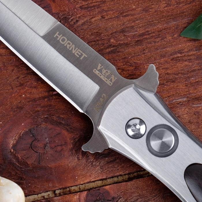 Нож автоматический, складной "Hornet" сталь - AUS8, рукоять - дерево - фото 1908606508