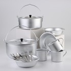 Набор походный в рюкзаке алюминиевый, 15 предметов - Фото 1