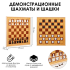 Демонстрационные шахматы и шашки 73 х 73 х 3.5 см, на магнитной доске, король 6.4 см - фото 3501481