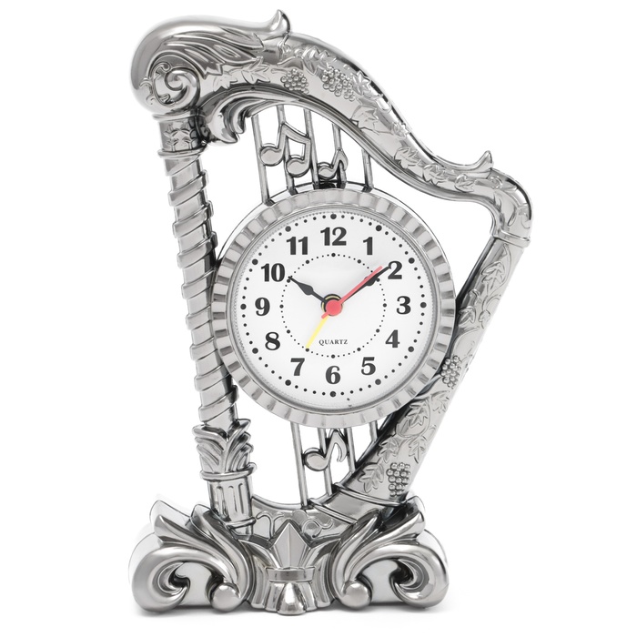 Часы - будильник настольные "Арфа", дискретный ход, циферблат d-6.5 см, 19 х 14 см, АА - Фото 1