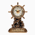 Часы - будильник настольные "Штурвал", дискретный ход, циферблат d-7 см, 15 х 22.5 см, АА - Фото 4