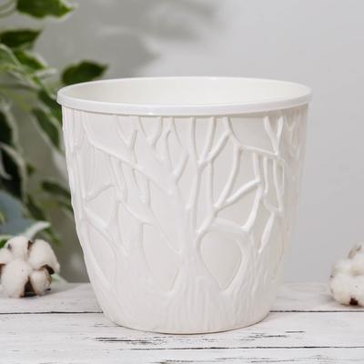 Кашпо для цветов со вставкой «Форест», 3 л, белое
