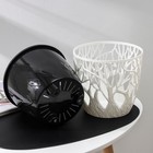 Кашпо для цветов со вставкой «Форест», 3 л, бело-чёрное - Фото 3