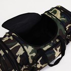 Сумка дорожная на молнии, с увеличением, 3 наружных кармана, длинный ремень, цвет камуфляж/коричневый - Фото 4