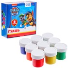 Гуашь 9 цветов по 20 мл, Paw Patrol, карамельная - фото 24658861