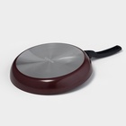 Сковорода «Альфа», d=28 см, съёмная ручка, стеклянная крышка, антипригарное покрытие, алюминий, бордовая - Фото 5