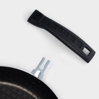 Сковорода «Альфа», d=28 см, съёмная ручка, стеклянная крышка, антипригарное покрытие, алюминий, бордовая - Фото 4