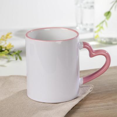 Кружка керамическая под сублимацию Доляна «Лав стори», 320 мл, цвет белый