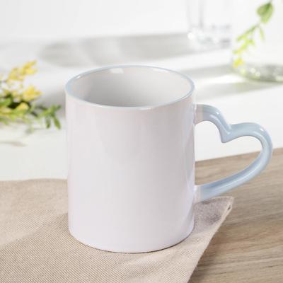 Кружка керамическая под сублимацию Доляна «Лав стори», 320 мл, цвет белый