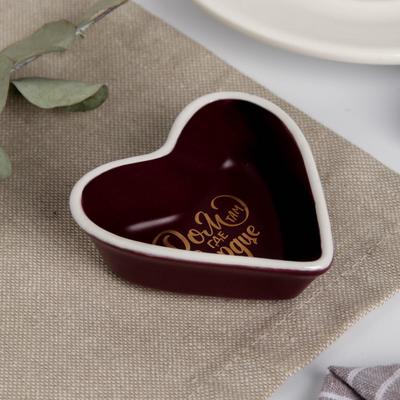 Соусник «Дом там, где сердце», цвет марсала, 7 х 7 см