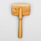 Пуходерка в деревянном корпусе, с каплями, 7.3×12.5 см - Фото 3