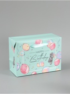 Пакет - коробка подарочный «День рождения», 28×20×13 см - Фото 2