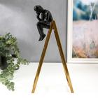 Фигура «Мыслитель на лестнице», чёрный с золотом, 30.6×6.7×16 см - Фото 2