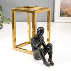 Сувенир полистоун, металл "Мыслитель" чёрный с золотом 22,5х10х13,5 см - фото 25315892