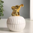 Шкатулка керамика "Золотой слонёнок" 11,3х8х8 см - Фото 1