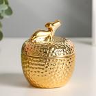 Шкатулка керамика "Золотое яблочко" 8,5х7х7 см - Фото 3