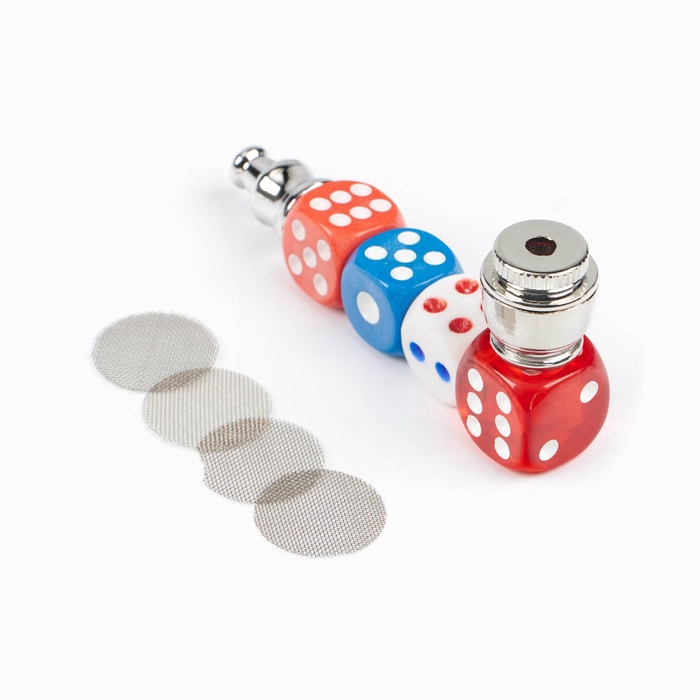 Трубка для курения «Игральные кости», 5 сеточек, 8×3×2 см - Фото 1