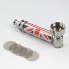 Трубка курительная "Флаг Великобритании", 5 сеточек, 7 х 3 см - Фото 1