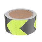 Светоотражающая лента, самоклеящаяся, черно-салатовая, 5 см × 5 м - Фото 2
