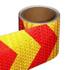 Светоотражающая лента, самоклеящаяся, красно-желтая, 10 см × 5 м - Фото 2