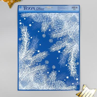 Статическая наклейка для окон и зеркал Room Decor «Хвоя», 26.5×40 см