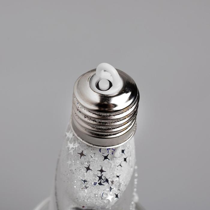 Набор ёлочных шаров «Ёлочки белые» 3 шт., батарейки, 5 LED, свечение белое - фото 1898351963