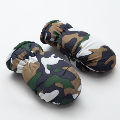 Варежки зимние детские MINAKU «Хаки», зелёный, размер 15-16 (17×7 см)