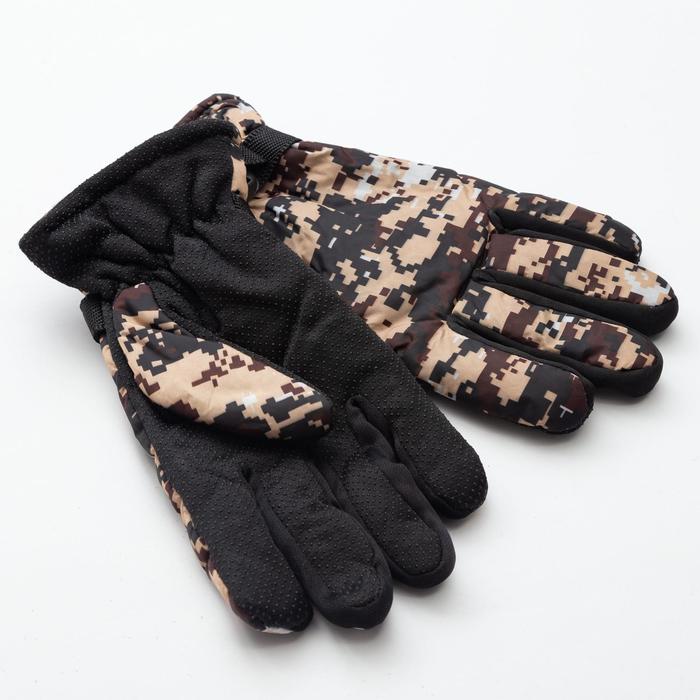 Перчатки зимние мужские MINAKU "Хаки", цв.бежевый, р-р 8 (25 см) - фото 1896876707