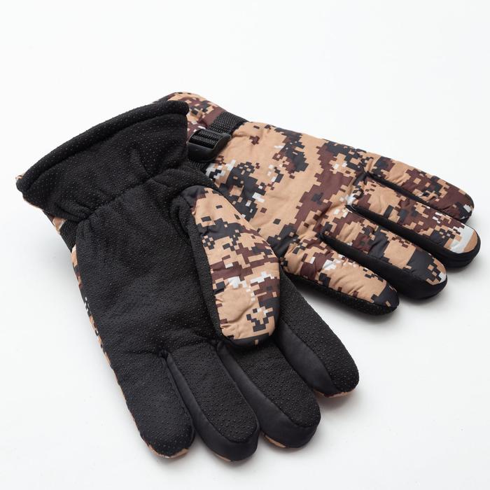 Перчатки зимние мужские MINAKU "Хаки", цв.бежевый, р-р 9 (27 см) - фото 1896876710