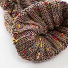 Шапка женская MINAKU вязаная косичкой с помпоном и подворотом, размер 54-56, цвет бежевый 5139364