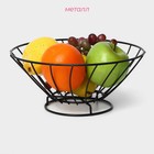 Фруктовница Доляна, 24.5×24.5×11 см, чёрная - Фото 2